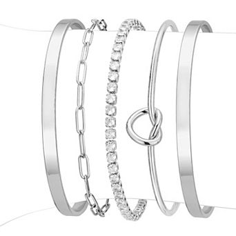 Tennis Bracelet and Bangle Set for Women