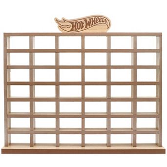 Tara Toy Hot Wheels Wood Display Case Holds 42 Die-Cast Cars