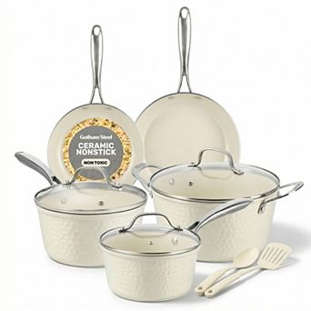 Gotham Steel Hammered 10 pc Ceramic Nonstick Cookware Set