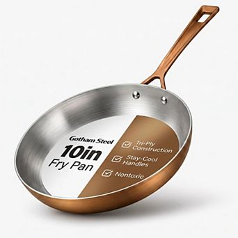Gotham Steel 10-inch Tri-Ply Stainless Steel Frying Pan