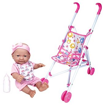 Lissi 10-inch Animal Print Baby Doll & Umbrella Stroller 3 pc Set