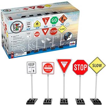 Theo Klein 5 pc Traffic Sign Road Safety Playset