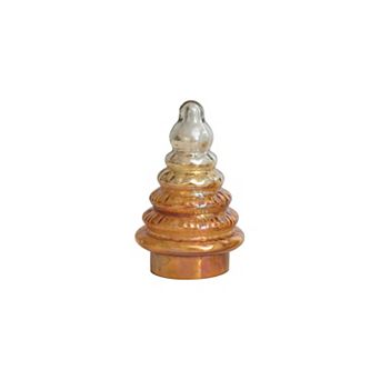 Storied Home Embossed Two-Tone Mercury Glass Tree Table Decor
