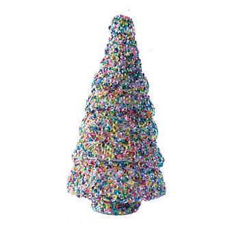 Storied Home Glass Tree With Sequins Table Decor