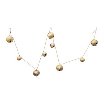Storied Home Metal Jingle Bell Gold Tone Finish Garland