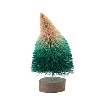Storied Home Curved Sisal Bottle Brush Tree with Wood Base Table Decor