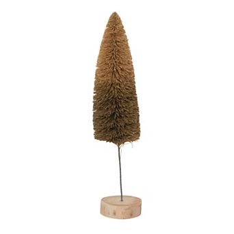 Storied Home Sisal Bottle Brush Tree with Wood Base Table Decor