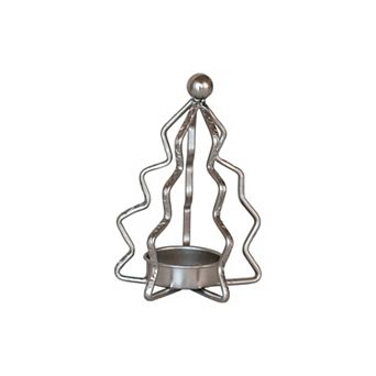 Storied Home Compact Metal Tree Shaped Tealight Holder