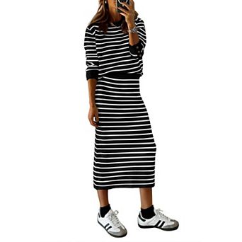 Womens 2 pc Knit Skirt Set Casual Fall Matching Outfits