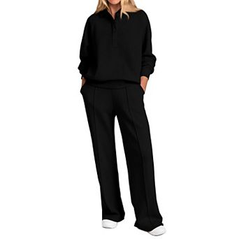 Womens 2 pc Fall Long Sleeve Lounge Set Comfy Travel Outfit