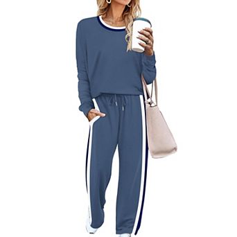Womens 2 pc Lounge Sets Soft Stretchy Long Sleeve Outfits