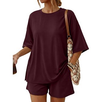 Womens 2 pc Summer Matching Set Lounge Wear With Pockets