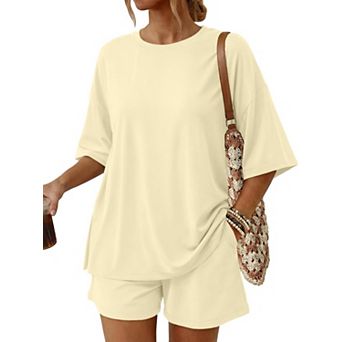 Womens 2 pc Summer Matching Set Lounge Wear With Pockets