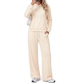 Womens 2 pc Hoodie and Wide Leg Pants Lounge Set Soft Stretch Travel Outfit