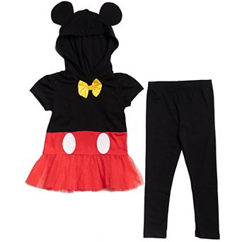 Disney's Mickey Mouse Cosplay 2 pc Hooded Tee and Leggings Set
