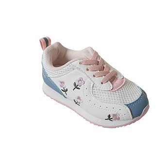 Bebe Girl's Toddler Flower Embroidered Lace-Up Sneakers