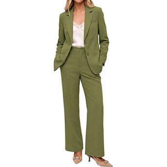 Women 2 pc Blazer and Bootcut Pants Business Casual Suit Set