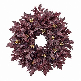 Artificial Cimicifuga Fall Wreath for Front Door Thanksgiving Halloween Decor