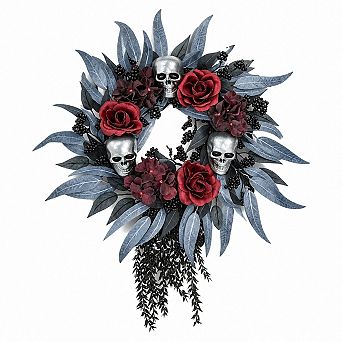 Gothic Wreath for Front Door Handcrafted Indoor Outdoor Decor