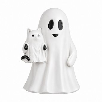 Cute Ghost Cat Statue Hugging Kitties Handcrafted Figurine Home Decor
