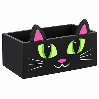 Wooden Halloween Candy Bowl Serving Dish for Party and Family Gathering