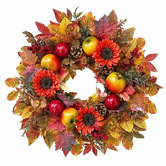 Farmhouse Flocked Cypress Spring Wreath Handmade Indoor Outdoor Decor