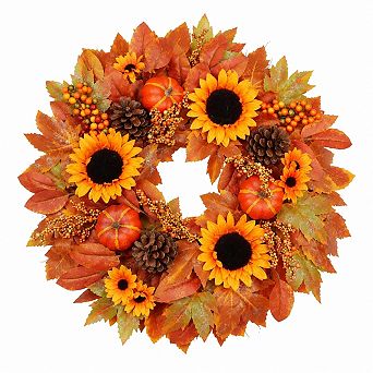 Artificial Wreath Front Door Porch Wall Fireplace Decor