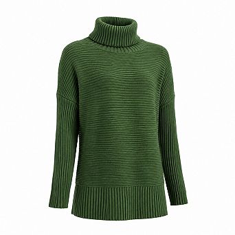 Womens Oversized Roll Neck Turtleneck Long Pullover Tunic Sweater