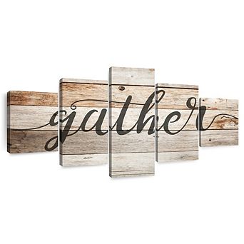 Gather Typography I Wall Sign 5 pc Set Wall Art