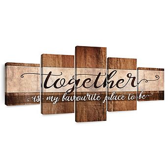 Together Is My Favorite Place Quote Wall Sign 5 pc Set Wall Art