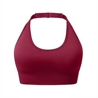 Womens Halter Neck Seamless Sports Bra