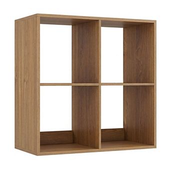 Cube Bookshelf Storage Organizer 4-Cube Bookcase Display Shelf for Living Room Bedroom