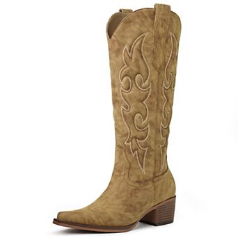 Womens High Cowboy Boots Pointed Western Cowgirl Boots
