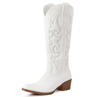 Womens High Cowboy Boots Pointed Western Cowgirl Boots