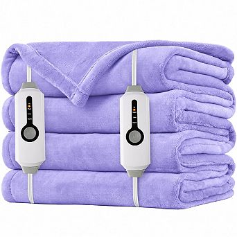 Electric Heated Blanket Queen Soft Flannel Dual Control 4 Heat Settings Auto Off Washable 84X90