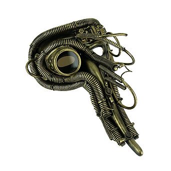 Metallic Gold Long Nose Steampunk Adult Costume Mask
