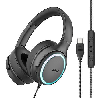 MEE audio HALO Over-Ear USB-C Headphones with LED Ambient Light