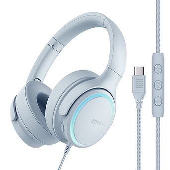 MEE audio HALO Over-Ear USB-C Headphones with LED Ambient Light