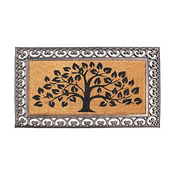 A1 Home Collections Natural Coir & Rubber Doormat, Heavy-Duty, Anti-Shed, Fade-Resistant Mat