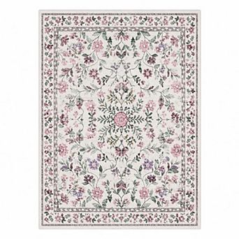 Wildflower Floral Machine Washable Area Rug Soft Pet Friendly Carpet for Living Room Bedroom