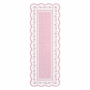 Striped Floral Machine Washable Area Rug Soft Non-Slip Carpet for Bedroom Living Room