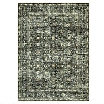 Vintage Medallion Machine Washable Area Rug Soft Pet Friendly Carpet for Living Room Bedroom