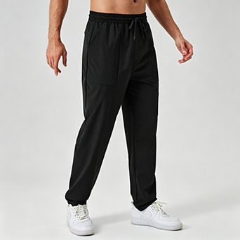 Men's Quick Dry Running Pants Lightweight Stretch Athletic Joggers with Zipper Back Pocket