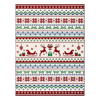 Machine Washable Nordic Stripe Area Rug for Entryway Living Room Low Pile Carpet
