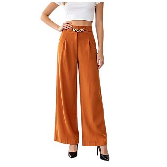 Womens Wide Leg Pants Casual High Waisted Straight Dressy Pants Fall Palazzo Trousers