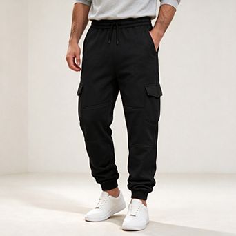 Men's Drawstring Elastic Waist Multi-Pocket Patchwork Cargo Jogger Pants
