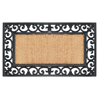 A1 Home Collections Natural Coir & Rubber Doormat, 18x30 in Heavy-Duty, Durable, Easy-Clean Mat