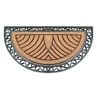 A1 Home Collections Natural Coir & Rubber Doormat, Heavy-Duty, Anti-Shed, Fade-Resistant Mat