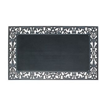 A1 Home Collections Rubber Welcome Doormat, Non-Slip, Indoor & Outdoor, Rubber Grey Design