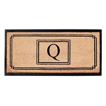 A1 Home Collections Natural Coir & Rubber Monogrammed Doormat, Heavy-Duty, Dirt-Trapping